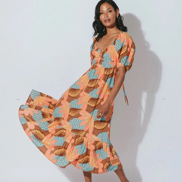 NWT Cleobella Jesse Midi Dress / Riviera Print / Size XS